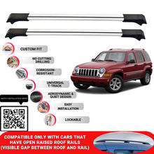 Roof Rack Cross Bars for Jeep Liberty 2002-2007 Lockable Roof Bars 2 Pcs Grey