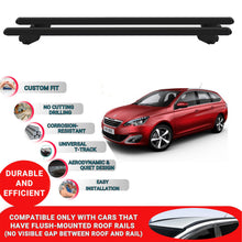 Roof Bars For Peugeot 308 Estate 2013-2021 Roof Rack Cross Bars 2 Pcs Black