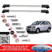 Roof Rack Cross Bars for Kia Sorento 2002-2009 Lockable Roof Bars 2 Pcs Grey