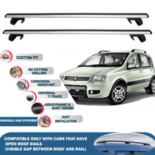 Roof Rack Cross Bars for Fiat Panda 2003-2012 Rail Carrier for Roof Tents 2 Pcs Grey