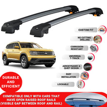 Roof Bar for Volkswagen Atlas 2018-2024 Lockable Roof Rack Cross Bars 2 Pcs Grey