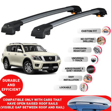 Roof Bar for Nissan Armada (Y62) 2017-2020 Lockable Roof Rack Cross Bars 2 Pcs Grey