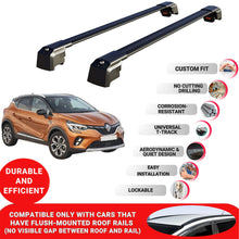 Roof Bars Rack for Renault Captur 2020+ Lockable Rail Carrier 2 Pcs Black