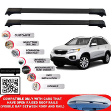 Roof Rack Cross Bars for Kia Sorento 2010-2015 Lockable Roof Bars 2 Pcs Black