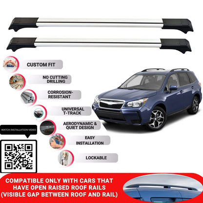 Roof Rack Cross Bars for Subaru Forester 2019-2024 Lockable Bars 2 Pcs Grey