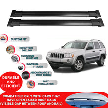 Roof Racks Cross Bars For Jeep Grand Cherokee Wk 2005-2010 2 Pcs Black
