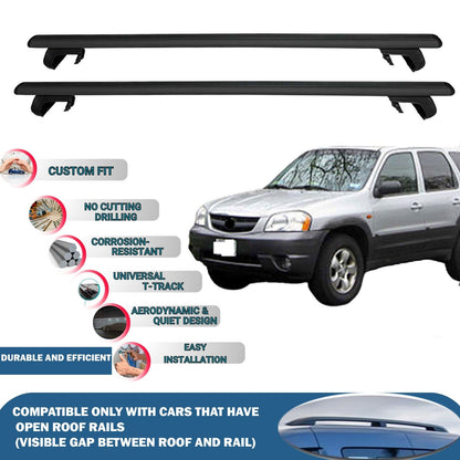 Roof Rack Cross Bars for Mazda Tribute 2001-2006 Rail Carrier for Roof Tents 2 Pcs Black