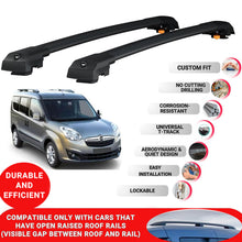 Roof Bar for Opel Combo D 2012-2018 Lockable Roof Rack Cross Bars 2 Pcs Black