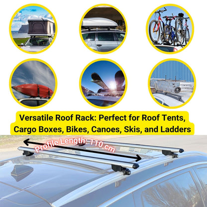 Roof Bars For Suzuki S-Cross 2013-2021 Roof Rack Cross Bars 2 Pcs Grey