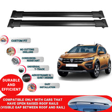 Roof Racks Cross Bars For Dacia Sandero Stepway 2021-2023 2 Pcs Black