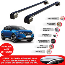 Roof Bars Rack for Nissan Qashqai (J12) 2021+ Lockable Rail Carrier 2 Pcs Black