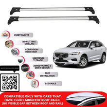Roof Bars for Volvo Xc60 2018+ Lockable Roof Rack Cross Bars 2 Pcs Grey
