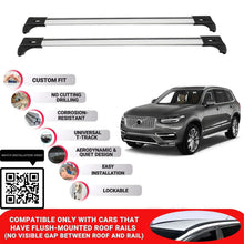 Roof Bars for Volvo Xc90 2015+ Lockable Roof Rack Cross Bars 2 Pcs Grey