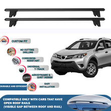 Lockable Roof Rack Cross Bars for Toyota Rav4 XA 2013-2018 | Heavy Duty Rail Carrier 2 Pcs Black