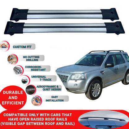 Roof Racks Cross Bars For Landrover Freelander 2 2007-2014 2 Pcs Grey