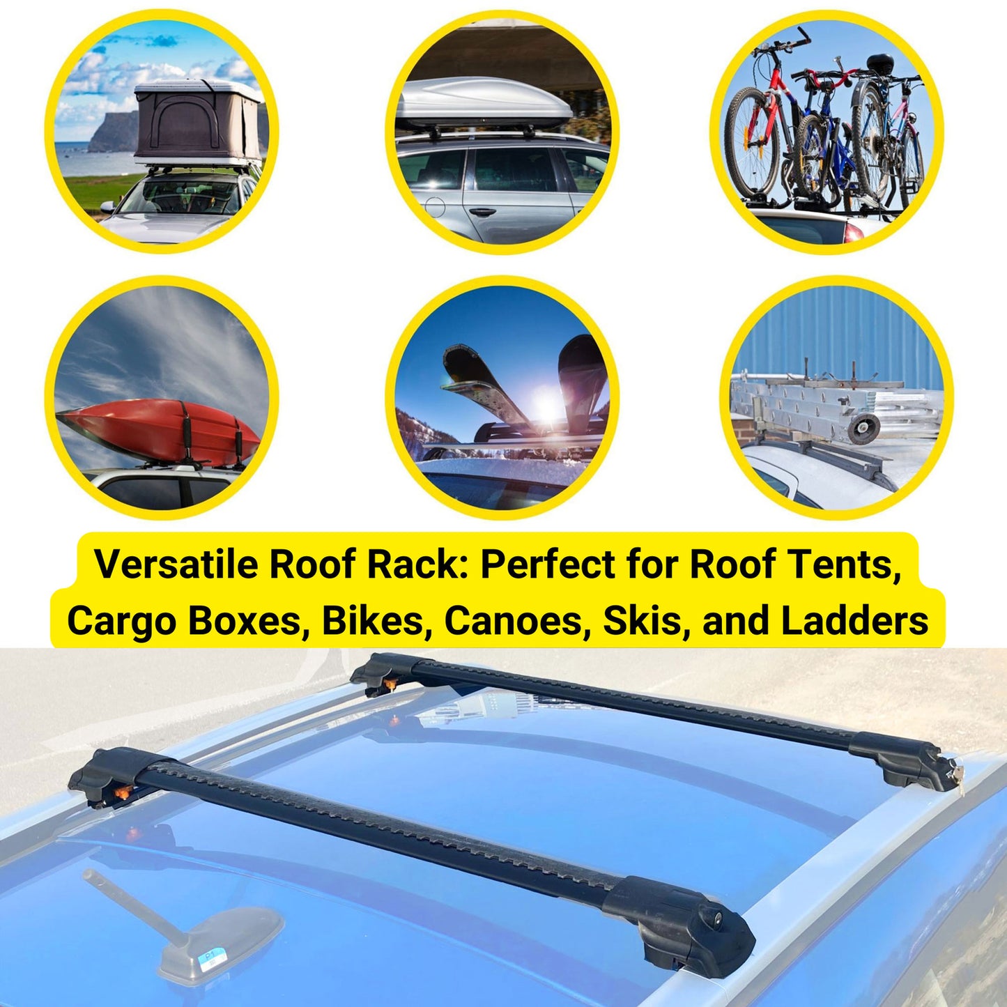 Roof Bar for Mercedes EQB X243 2021+ Lockable Roof Rack Cross Bars 2 Pcs Grey