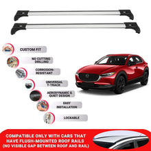 2X Car Roof Bars for Mazda Cx-30 2020+ Lockable Roof Rack Cross Bars Grey