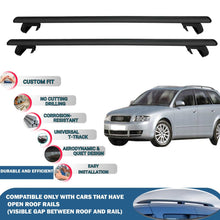 Roof Rack Cross Bars for Audi A4 Avant 2001-2003 Rail Carrier for Roof Tents 2 Pcs Black
