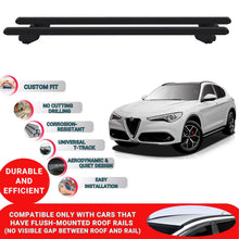 Car Roof Bars for Alfa Romeo Stelvio 2017+ Roof Rack Cross Bars 2 Pcs Black