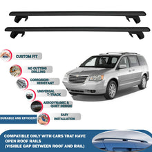 Roof Rack Cross Bars for Chrysler Grand Voyger 2008-2011 Rail Carrier for Roof Tents 2 Pcs Black