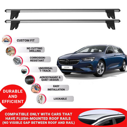 Premium Roof Bars for Opel InsigniaSw 2017-2023 Roof Rack Cross Bars 2 Pcs Grey