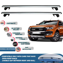 Roof Rack Cross Bars for Ford Ranger 2015-2018 Rail Carrier for Roof Tents 2 Pcs Grey