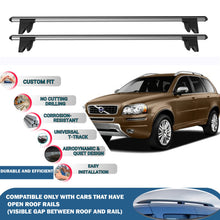 Lockable Roof Rack Cross Bars for Volvo Xc90 2003-2014 | Heavy Duty Rail Carrier 2 Pcs Grey