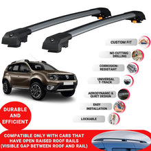 Roof Bar for Dacia Duster 2014-2017 Lockable Roof Rack Cross Bars 2 Pcs Grey