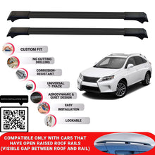Roof Rack Cross Bars for Lexus Rx 350-450 2009-2015 Lockable Roof Bars 2 Pcs Black