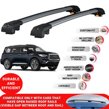 Roof Bar for Infiniti QX80 (Z62) 2014-2023 Lockable Roof Rack Cross Bars 2 Pcs Grey
