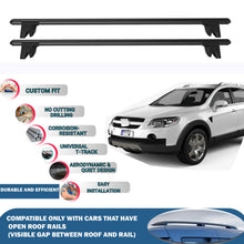 Lockable Roof Rack Cross Bars for Chevrolet Captiva 2006-2018 | Heavy Duty Rail Carrier 2 Pcs Black