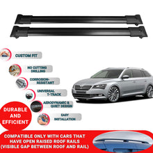 Roof Racks Cross Bars For Skoda Superb Sw / Combi 2015-2021 2 Pcs Black