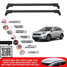 Roof Bars for Kia E-Niro 2018-2022 Lockable Roof Rack Cross Bars 2 Pcs Black