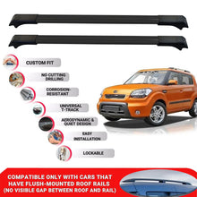 2X Car Roof Rack Cross Bars for Kia Soul AM 2008-2013 Lockable Roof Bars Black