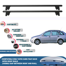 Lockable Roof Rack Cross Bars for Skoda Fabia Wagon 2008-2015 | Heavy Duty Rail Carrier 2 Pcs Black