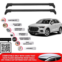 Roof Bars for Audi Q3 2019+ Lockable Roof Rack Cross Bars 2 Pcs Black