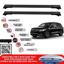 Roof Rack Cross Bars for Vw Tiguan 2016-2024 Lockable Roof Bars 2 Pcs Black