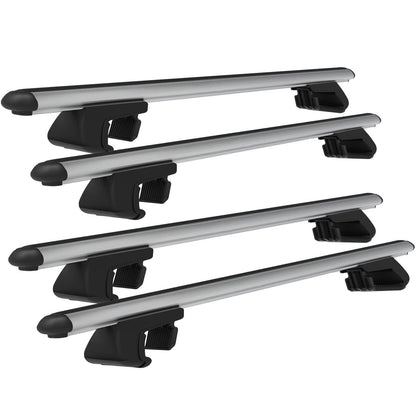 Roof Rack Cross Bars for Fiat Fiorino/Qubo 2007-2023 Rail Carrier for Roof Tents 4 Pcs Grey