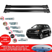 Roof Racks Cross Bars For Ssangyong Korando C200 2010-2019 2 Pcs Black