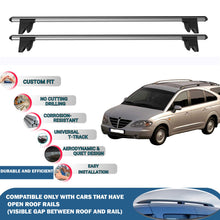 Lockable Roof Rack Cross Bars for Ssangyong Rodius 2004-2012 | Heavy Duty Rail Carrier 2 Pcs Grey