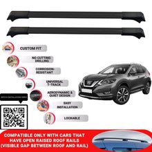 Roof Rack Cross Bars for Nissan XTrail 2014-2021 Lockable Roof Bars 2 Pcs Black
