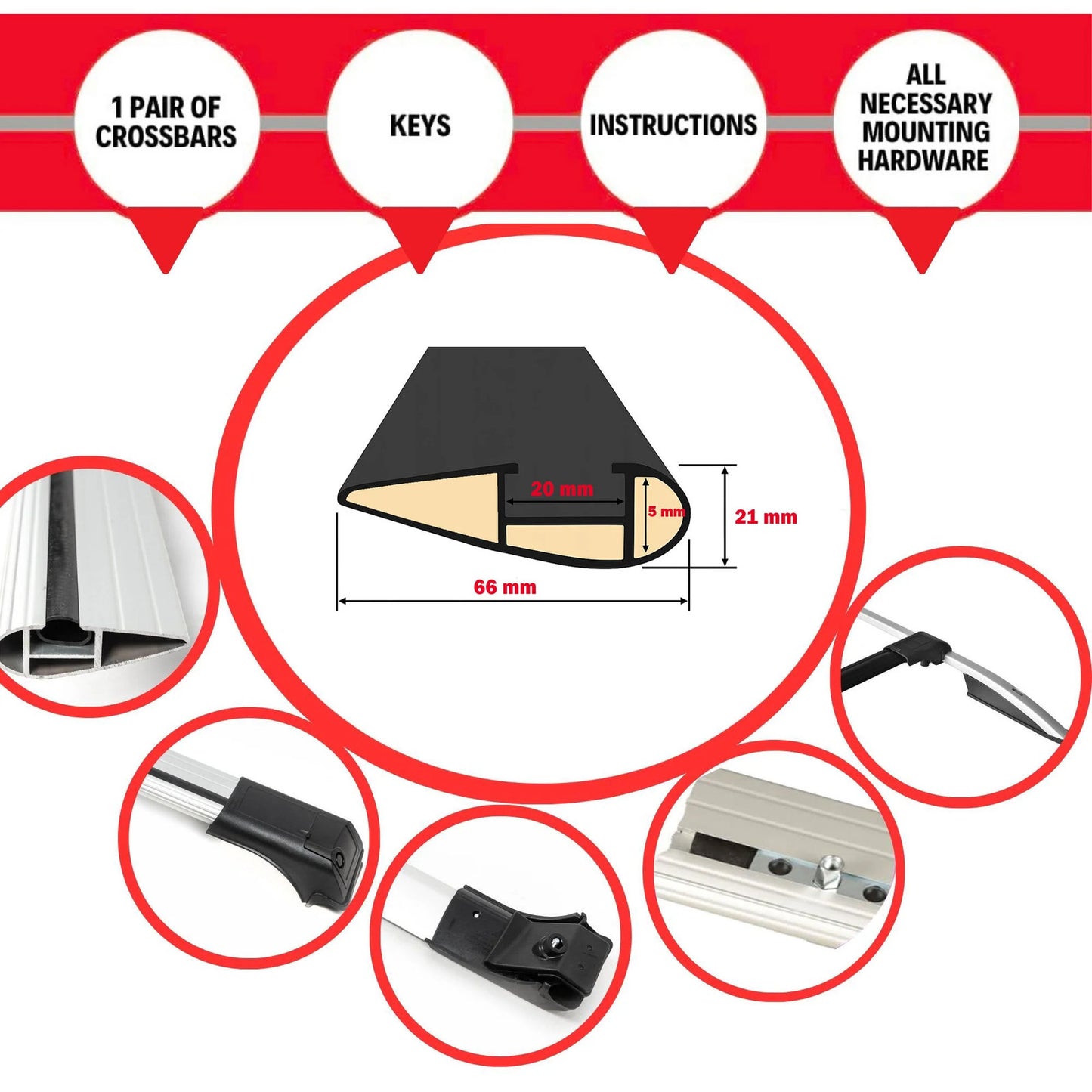 2X Car Roof Rack Cross Bars for Vauxhall Combo 2019-2022 Lockable Roof Bars Grey
