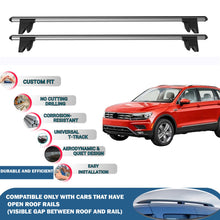 Lockable Roof Rack Cross Bars for Volkswagen Tiguan 2016-2023 | Heavy Duty Rail Carrier 2 Pcs Grey
