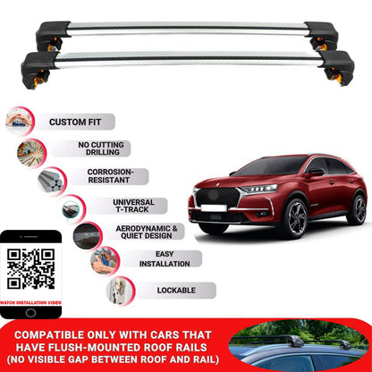 Premium Roof Bars For Ds Ds7 Crossback 2018+ Secure Roof Rack Cross Bar 2 Pcss Grey