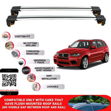 Premium Roof Bars For Bmw X5 Suv 2007-2013 Secure Roof Rack Cross Bar 2 Pcss Secure Grey
