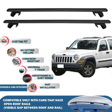 Roof Rack Cross Bars for Jeep Liberty KJ 2002-2007 Rail Carrier for Roof Tents 2 Pcs Black