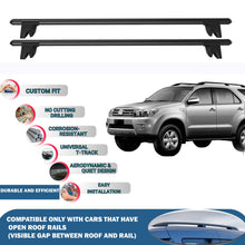 Lockable Roof Rack Cross Bars for Toyota Hilux SW4 2006-2015 | Heavy Duty Rail Carrier 2 Pcs Black