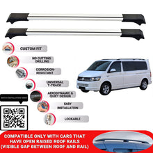 Roof Rack Cross Bars for Vw Caravelle T6-T6.1 2015-2024 Lockable 2 Pcs Grey