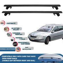 Roof Rack Cross Bars for Renault Laguna X74 Estate/G.tour 2001-2008 Rail Carrier for Roof Tents 2 Pcs Black