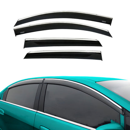 Chrome Car Wind Deflector Set for Nıssan Qashqai 2007-2013 - Rain Guard 4 pcs